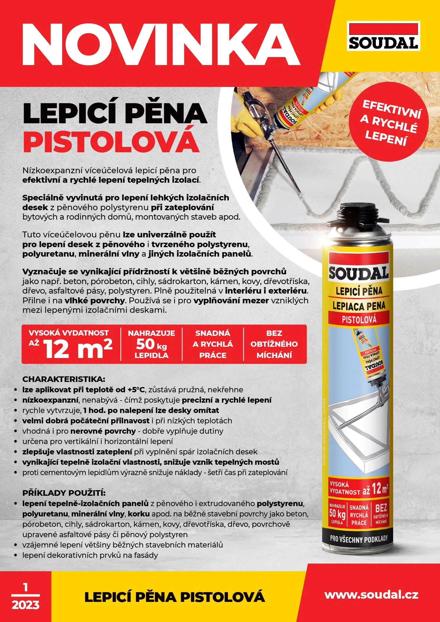 Novinka Lepicí pěna pistolová 750ml web