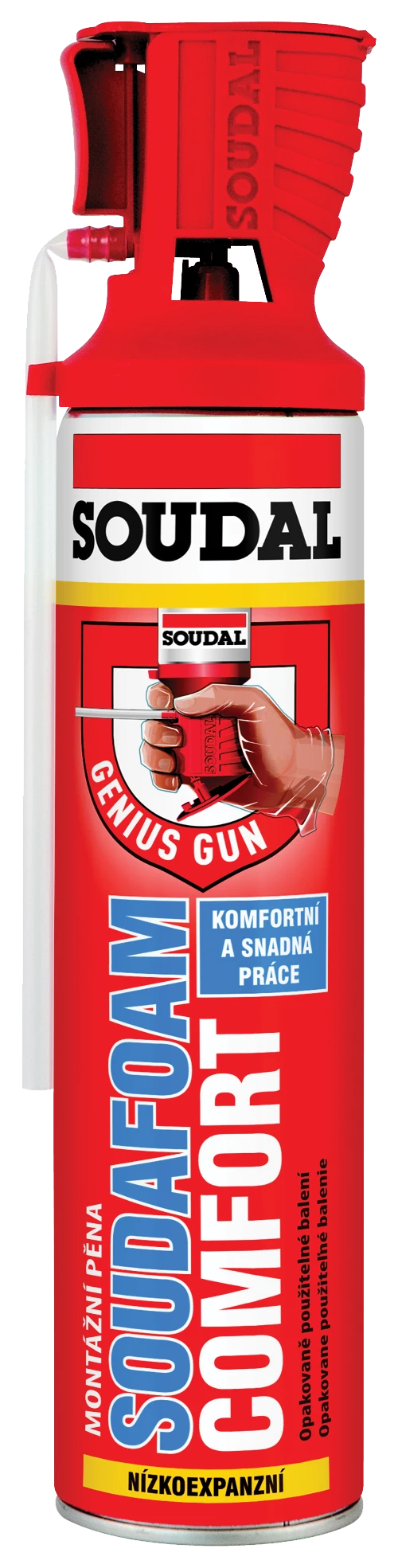 SOUDAFOAM_COMFORT_GG_600ML_VIZ_1706 Vyplňov&aacute;n&iacute; sp&aacute;r PU pěnou - Genius Gun Syst&eacute;m